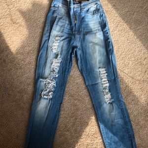 High waist ripped jeans!